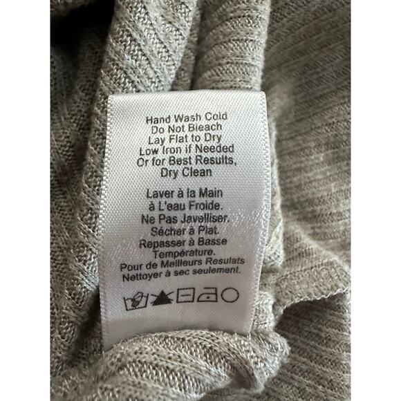 Nation LTD Ribbed Henley Long Sleeve Top Sz S Tan Neutral Minimalist Layer‎ Peru - Picture 5 of 10